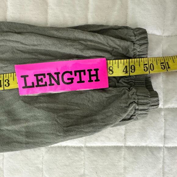 AMERICAN EAGLE Womens Jumpsuit Large Green Sleeveless Linen Blend Summer Casual - Picture 10 of 11